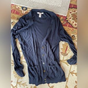 Navy blue banana republic button up cardigan